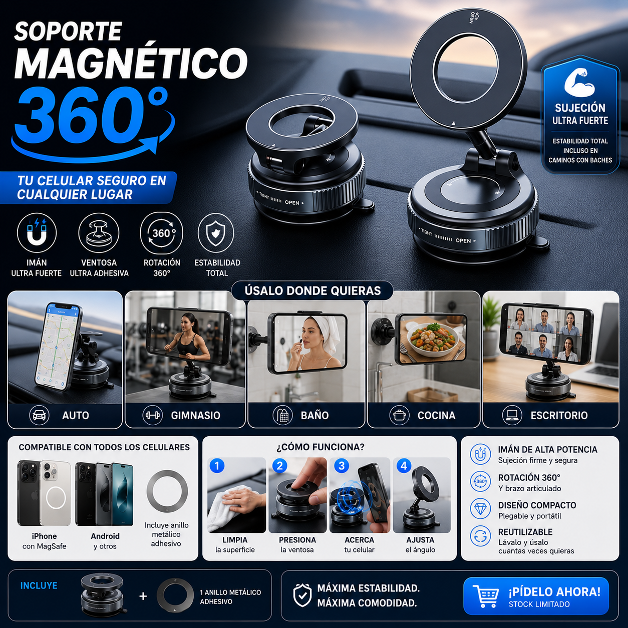 SOPORTE MAGNETICO 360°