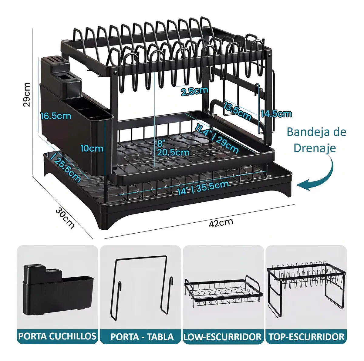 RACKDOBLE – ESCURRIDOR 2 NIVELES